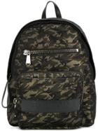 Balmain Camouflage Print Backpack - Green