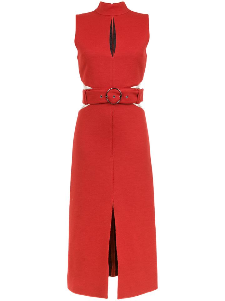 Nk Midi Belted Dress - Red