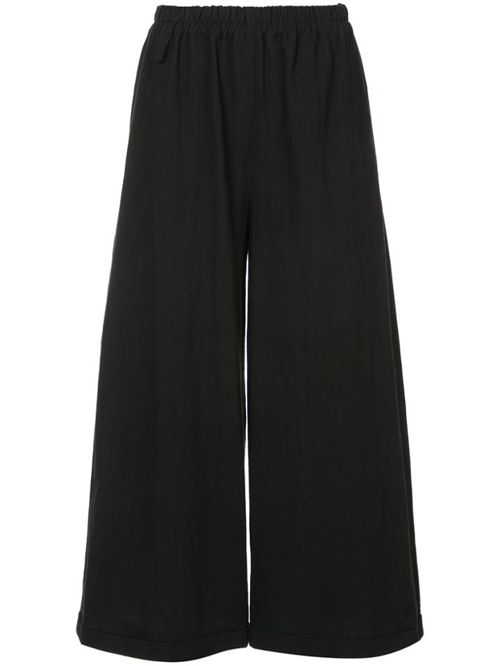 By Walid High Waisted Palazzo Trousers - Black