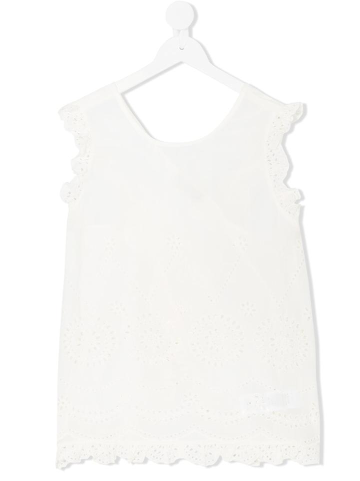 Stella Mccartney Kids Lace-trimmed Top - White