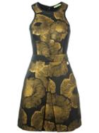 Versace Jeans Floral Print Dress, Women's, Size: 40, Grey, Cotton/polyamide/spandex/elastane/acetate