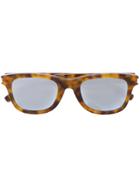 Saint Laurent Eyewear Tortoiseshell Square Frame Sunglasses - Brown
