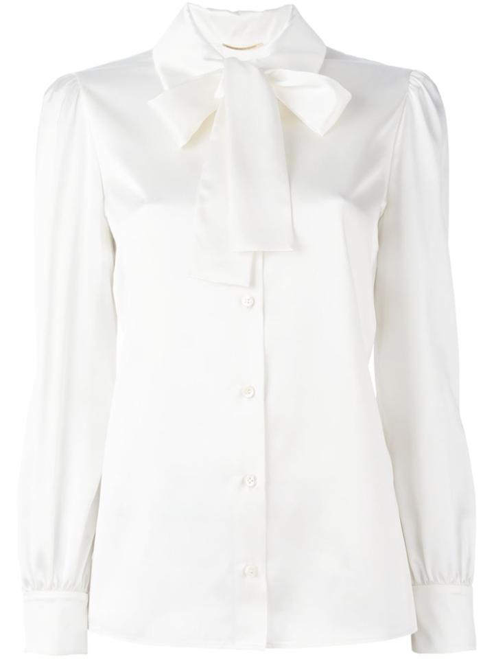 Saint Laurent 70's Lavaliere Blouse - White