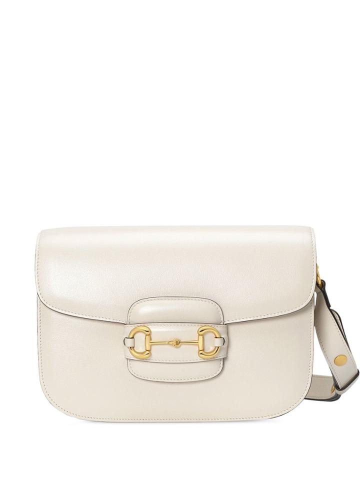 Gucci Horsebit Detail Shoulder Bag - White