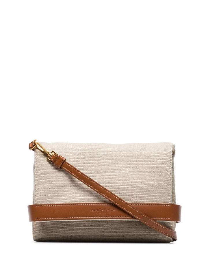 Bottega Veneta Logo-embossed Shoulder Bag - Neutrals