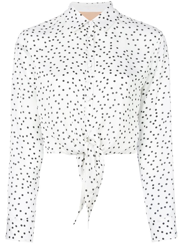 Ssheena Knotted Polka Dot Shirt - White