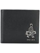 Prada Logo Bi-fold Wallet - Black