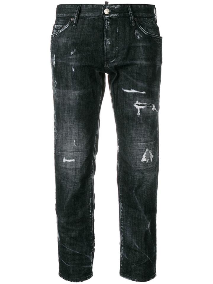 Dsquared2 Boyfriend Cropped Jeans - Black