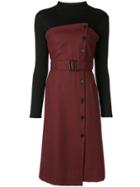 Loveless Fabric Mix Dress - Red