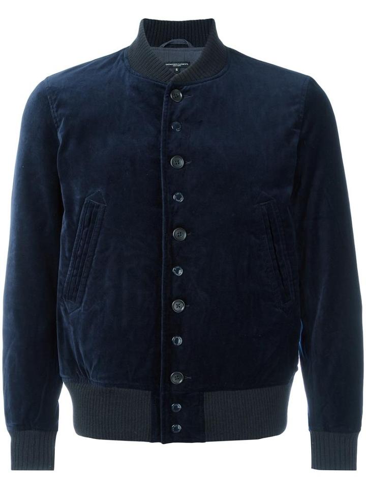 Engineered Garments Velvet Bomber Jacket, Men's, Size: Xl, Blue, Cotton/polyester/wool