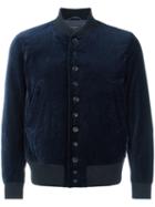 Engineered Garments Velvet Bomber Jacket, Men's, Size: Xl, Blue, Cotton/polyester/wool