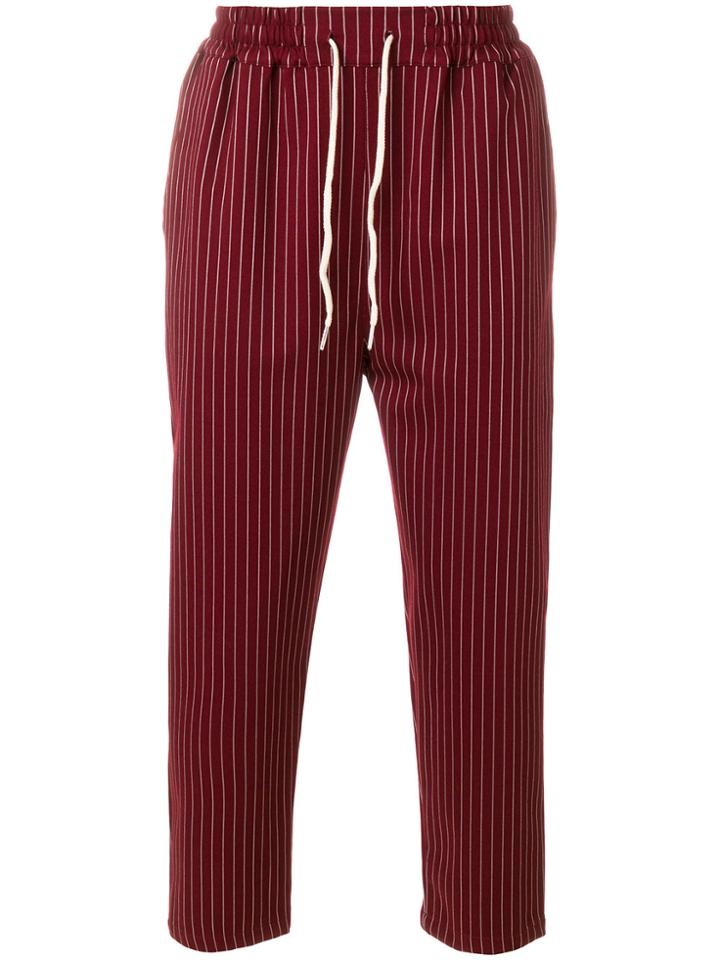 Drôle De Monsieur Pinstripe Track Pants - Red
