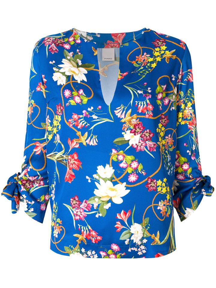 Pinko Floral Print Blouse - Blue