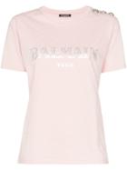 Balmain Logo Print T-shirt - Pink