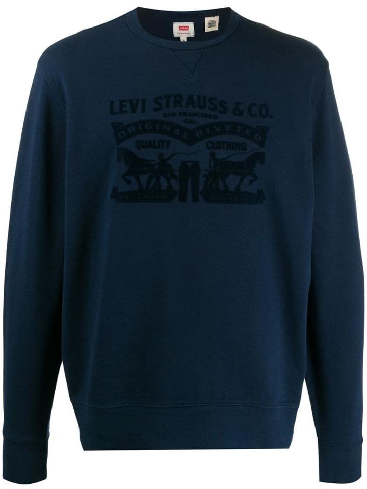Levi's Logo Print Jumper - Blue