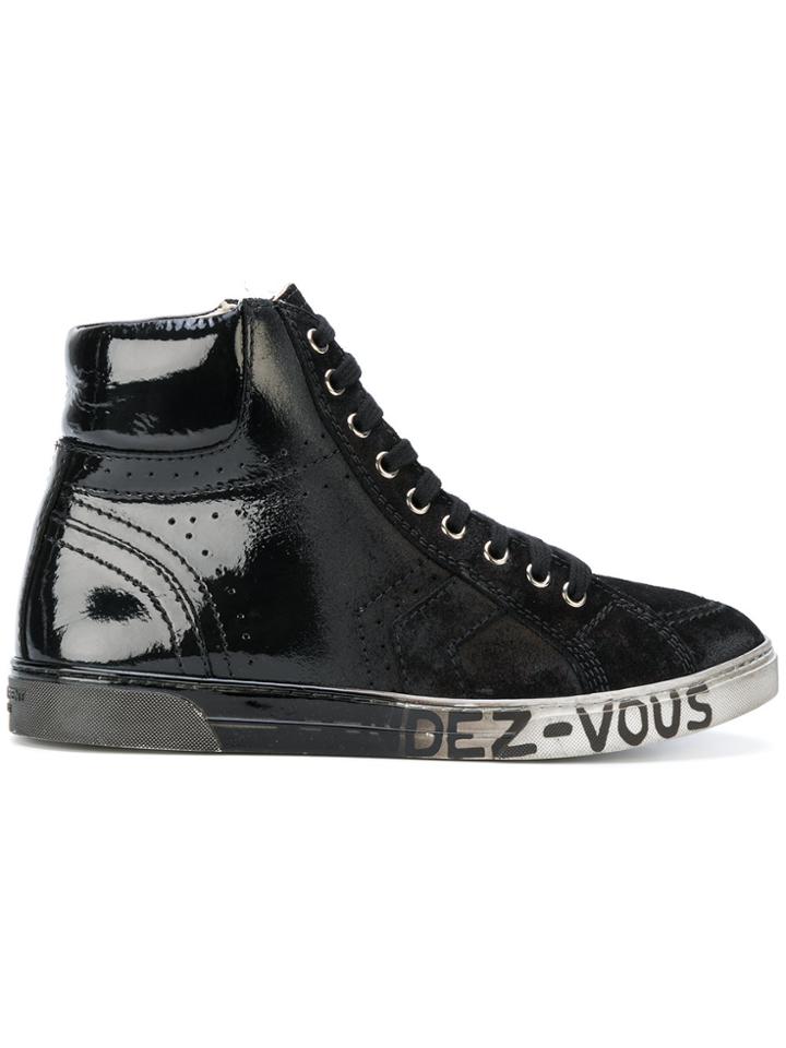Saint Laurent Patent Hi-top Sneakers - Black