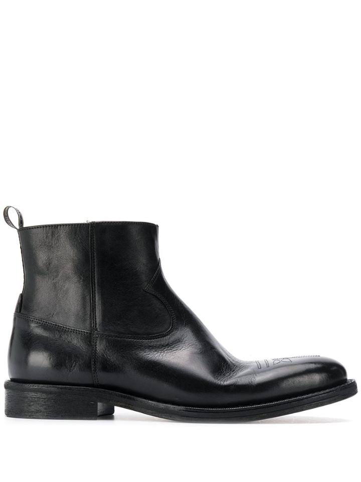 Golden Goose Golden Goose G35ms482a3 A3 Black Leather/fur/exotic