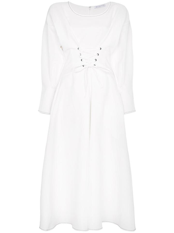 Rejina Pyo Corset Waist Midi-dress - White