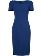 Adam Lippes Square-neck Fitted Dress - Blue
