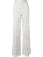 Alice+olivia Lace Overlay Wide Leg Palazzo Trousers