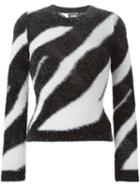 Boutique Moschino Zebra Striped Sweater, Women's, Size: 48, Black, Polyamide/polyester/cotton