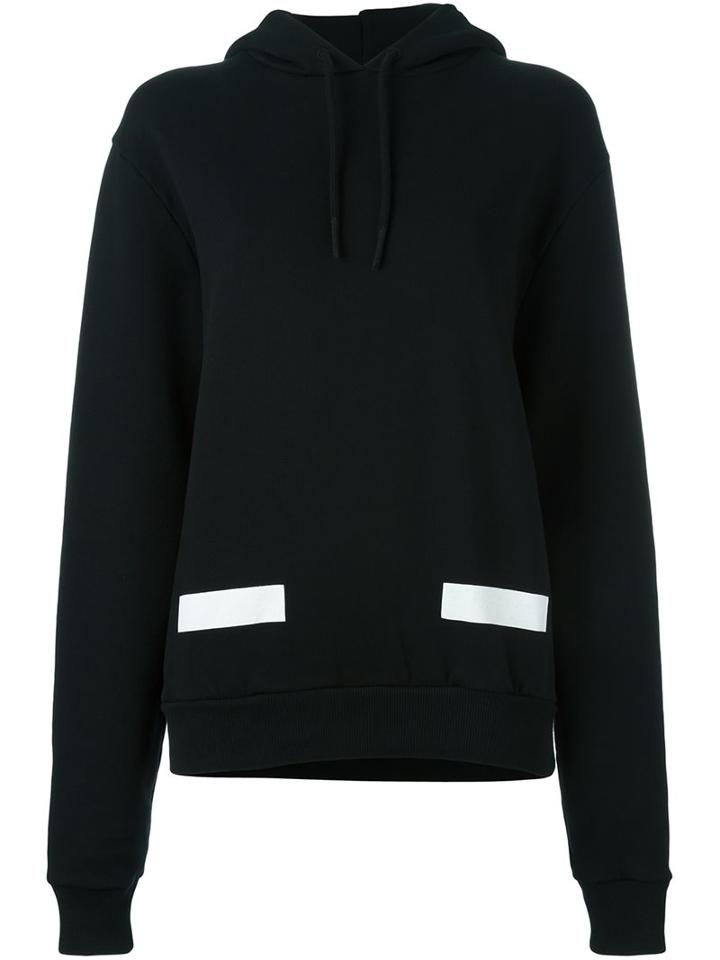 Off-white Contrast Stripe Hoodie, Women's, Size: Xs, Black, Cotton