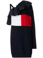 Tommy Hilfiger Asymmetric Logo Dress - Blue