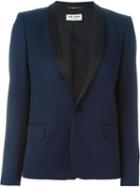 Saint Laurent Tuxedo Blazer, Women's, Size: 40, Blue, Virgin Wool/polyester/silk