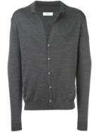 Fashion Clinic Notched Lapel Cardigan, Men's, Size: 48, Grey, Wool