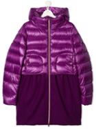 Herno Kids Panelled Puffer Coat - Purple