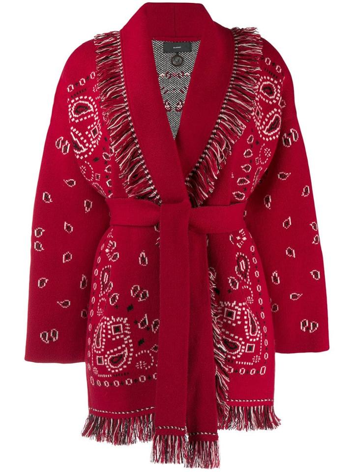 Alanui Fringed Cardigan - Red