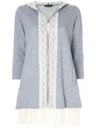 Twin-set Lace Zipped Sweater - Grey