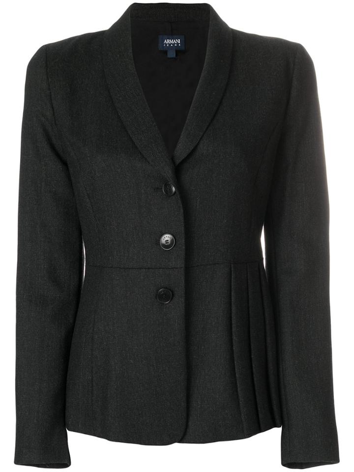Armani Jeans Pleated Hem Jacket - Black