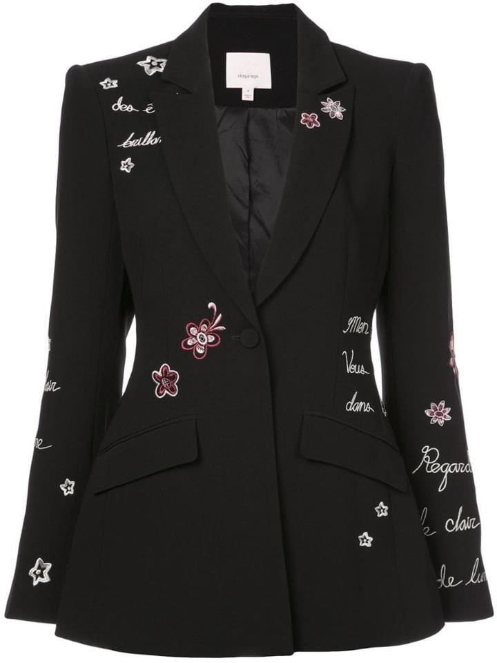 Cinq A Sept Floral Pattern Jacket - Black