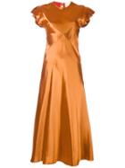Roksanda - Side Panel Dress - Women - Silk/viscose - 8, Yellow/orange, Silk/viscose