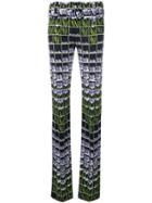 Prada Organza Flower Print Belted Trousers - Black