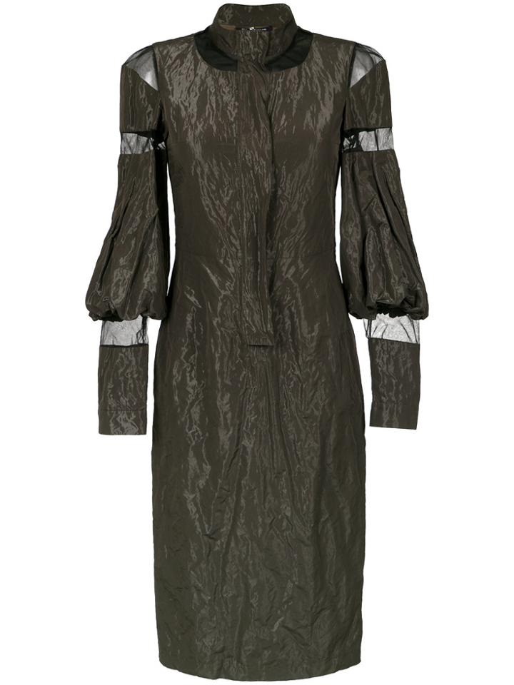 Gloria Coelho Tulle Panels Midi Dress - Green