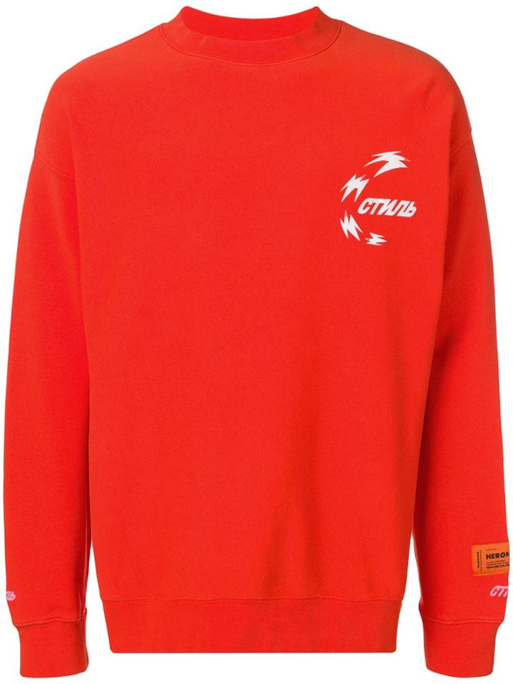 Heron Preston Logo Printed Sweatshirt - Orange