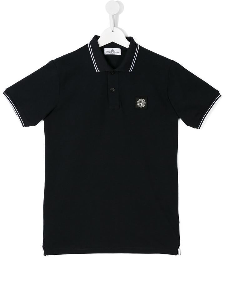 Stone Island Kids Classic Polo Shirt, Boy's, Size: 14 Yrs, Black