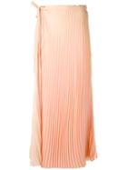 Haider Ackermann - Pleated Long Skirt - Women - Polyester - 38, Pink/purple, Polyester