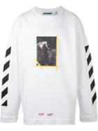 Off-white 'painting' Print Striped Sweatshirt