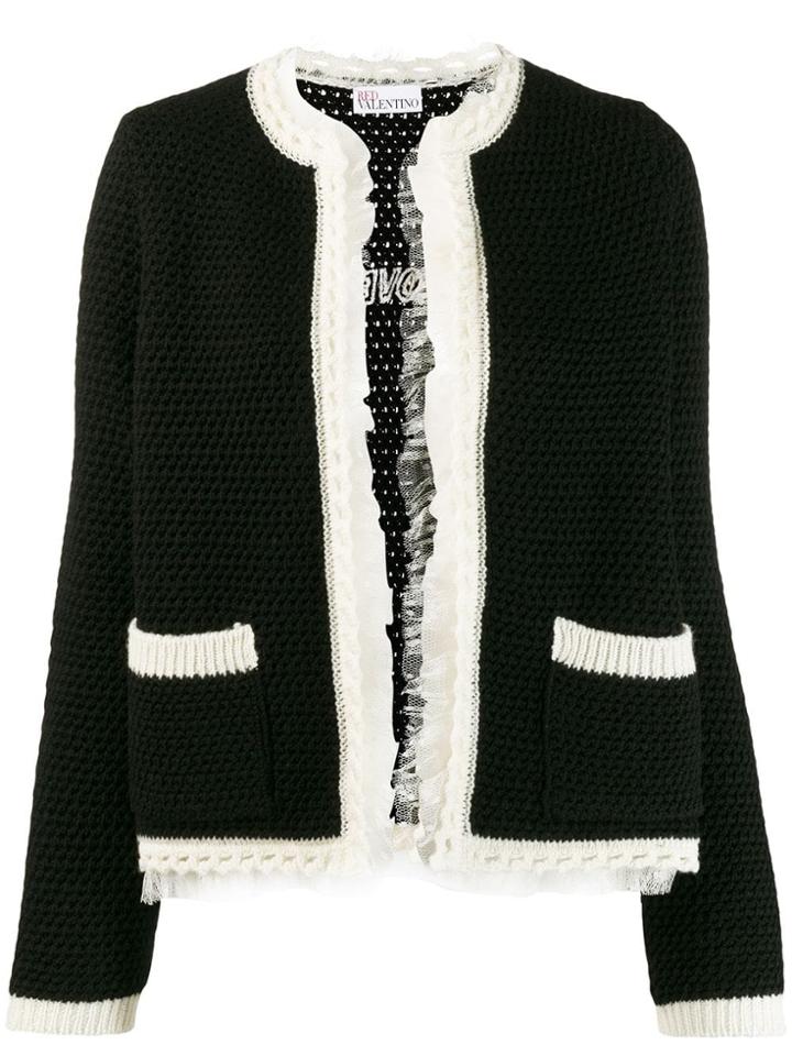 Red Valentino Open Front Cardigan - Black