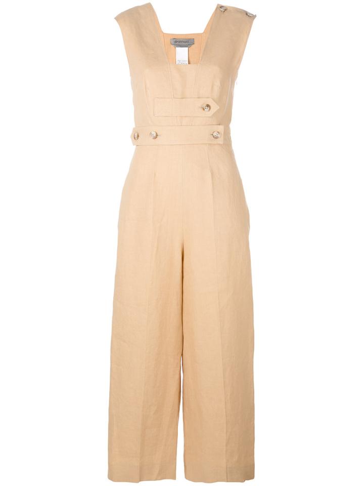 Sportmax Sleeveless Jumpsuit, Women's, Size: 42, Nude/neutrals, Linen/flax