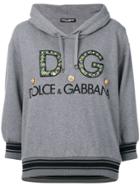 Dolce & Gabbana Logo Embellished Hoodie - Grey