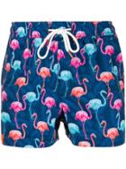 Sun 68 Flamingo Print Swim Shorts - Blue