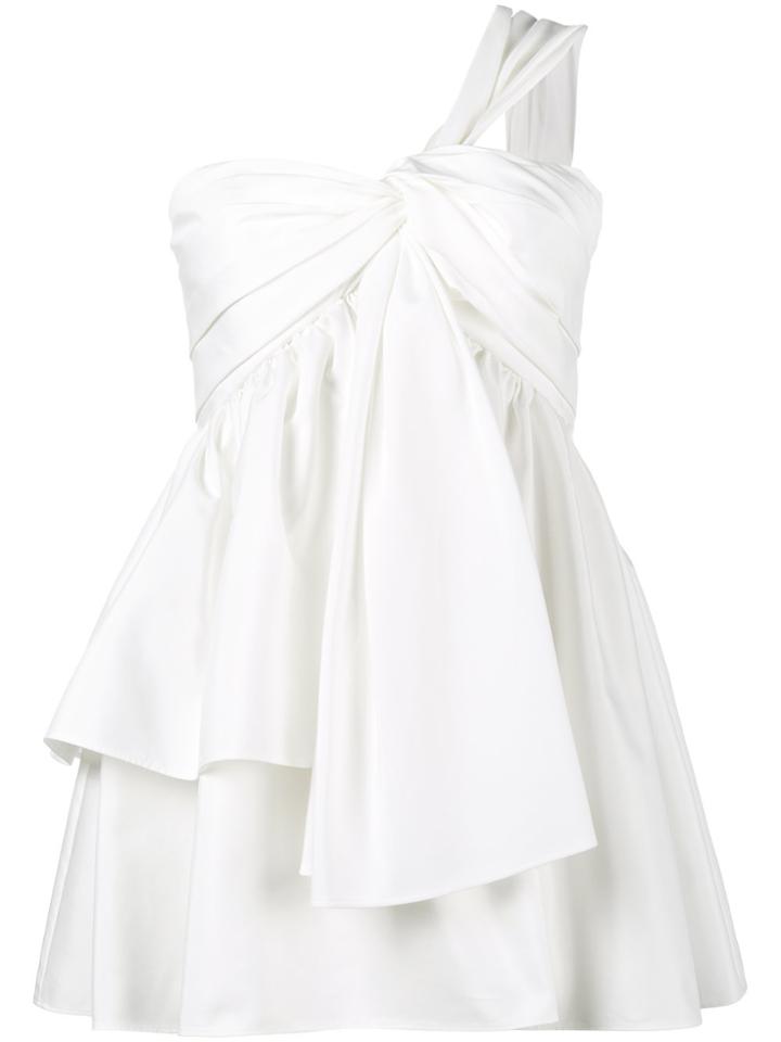 Adeam One Shoulder Knotted Bustier Top - White