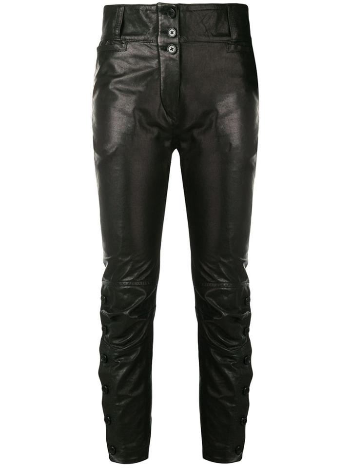 Ann Demeulemeester Skinny-fit Biker Trousers - Black
