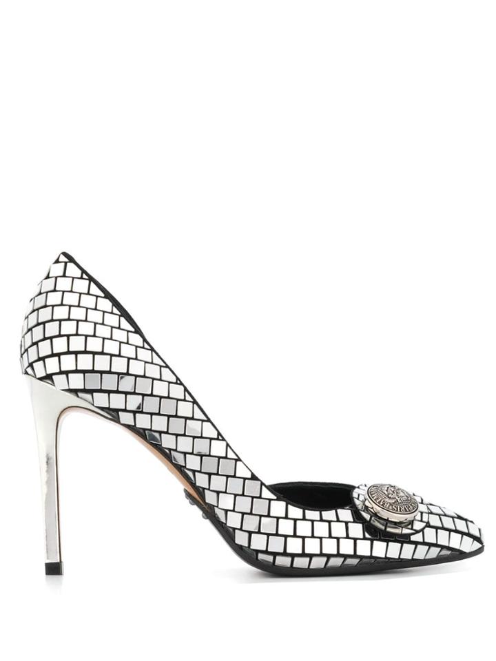 Balmain Mirrored Pointed-toe Pumps - Metallic