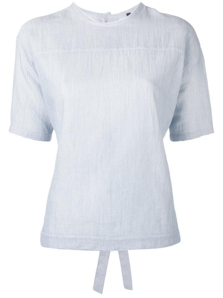 Sara Lanzi - Crew Neck Top - Women - Cotton - M, Blue, Cotton