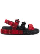 Simone Rocha Triple Strap Platform Sandals - Red